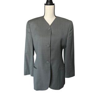 Brooks Brothers Blazer Gray Pinstripe Jacket 3 Covered Buttons Lined Size 8